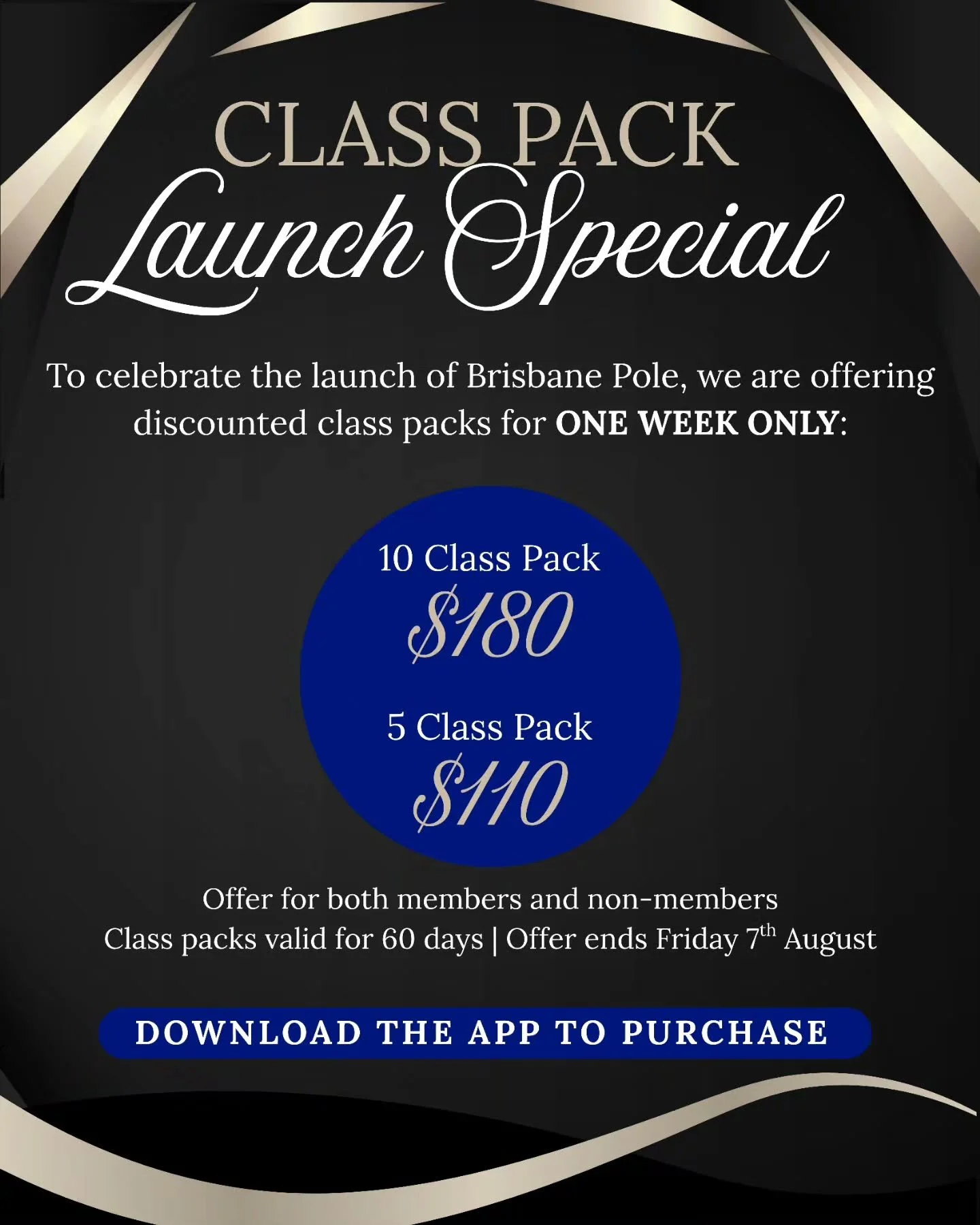 Special class packs offer for one week only to celebrate our launch! 🥳 

Our new term starts on Monday and we'd love to see some new faces if you haven't visited our studio before 🤩 

Class packs can also be added onto your membership for existing 