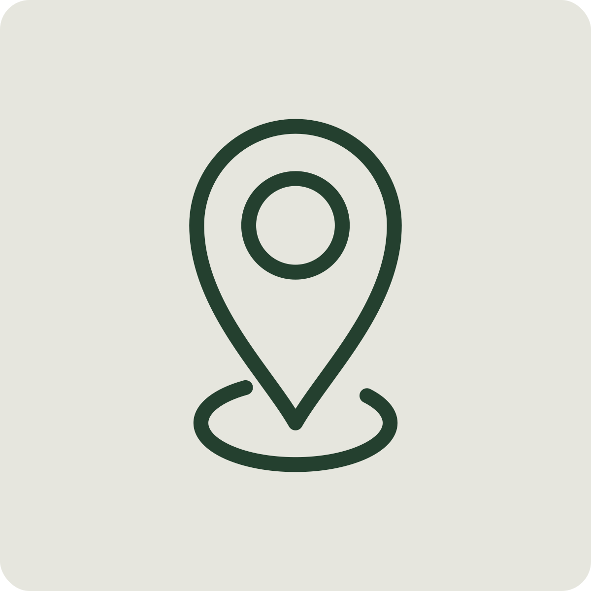Map pin icon on a light background.