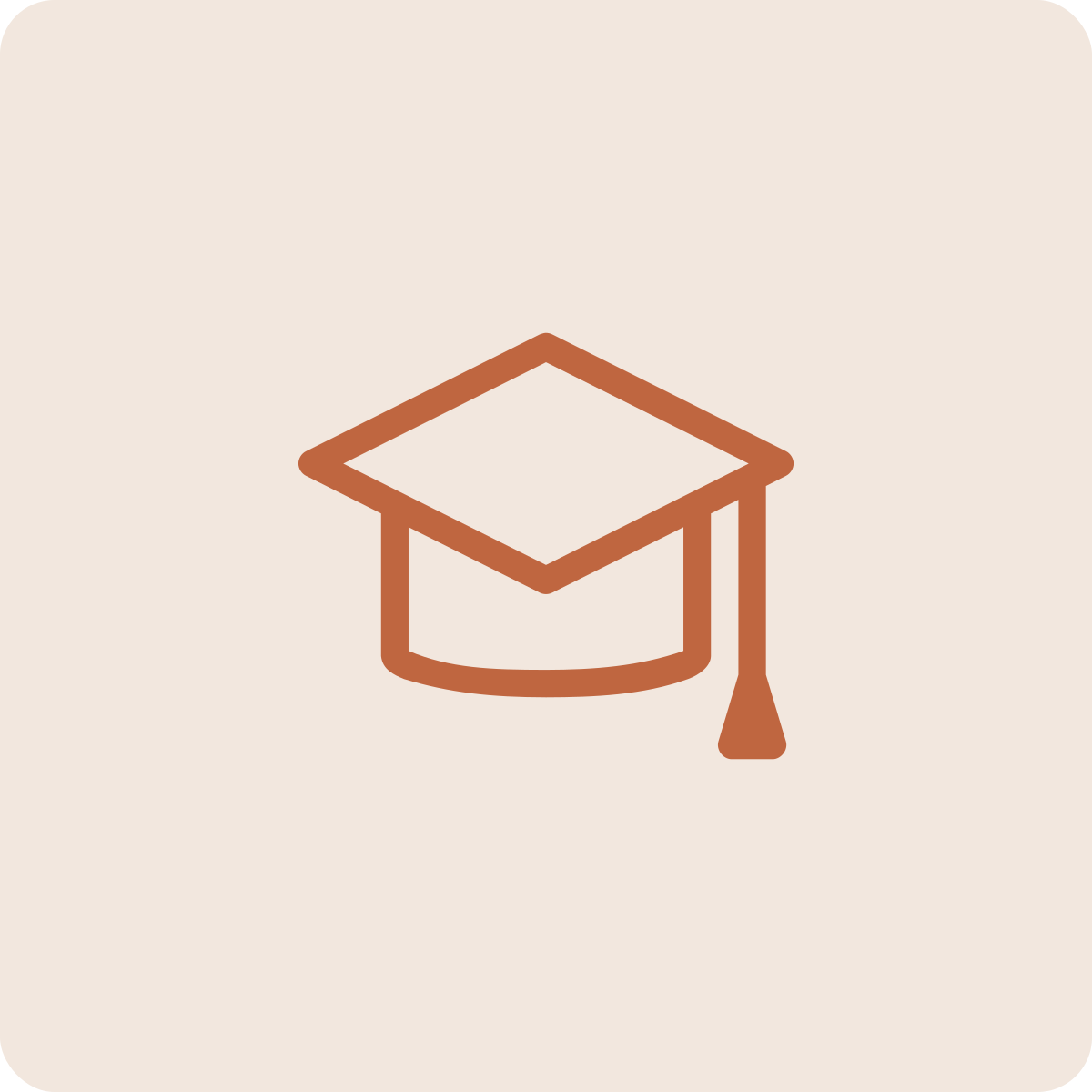 Simple graphic of a graduation cap, indicating education or academic achievement.
