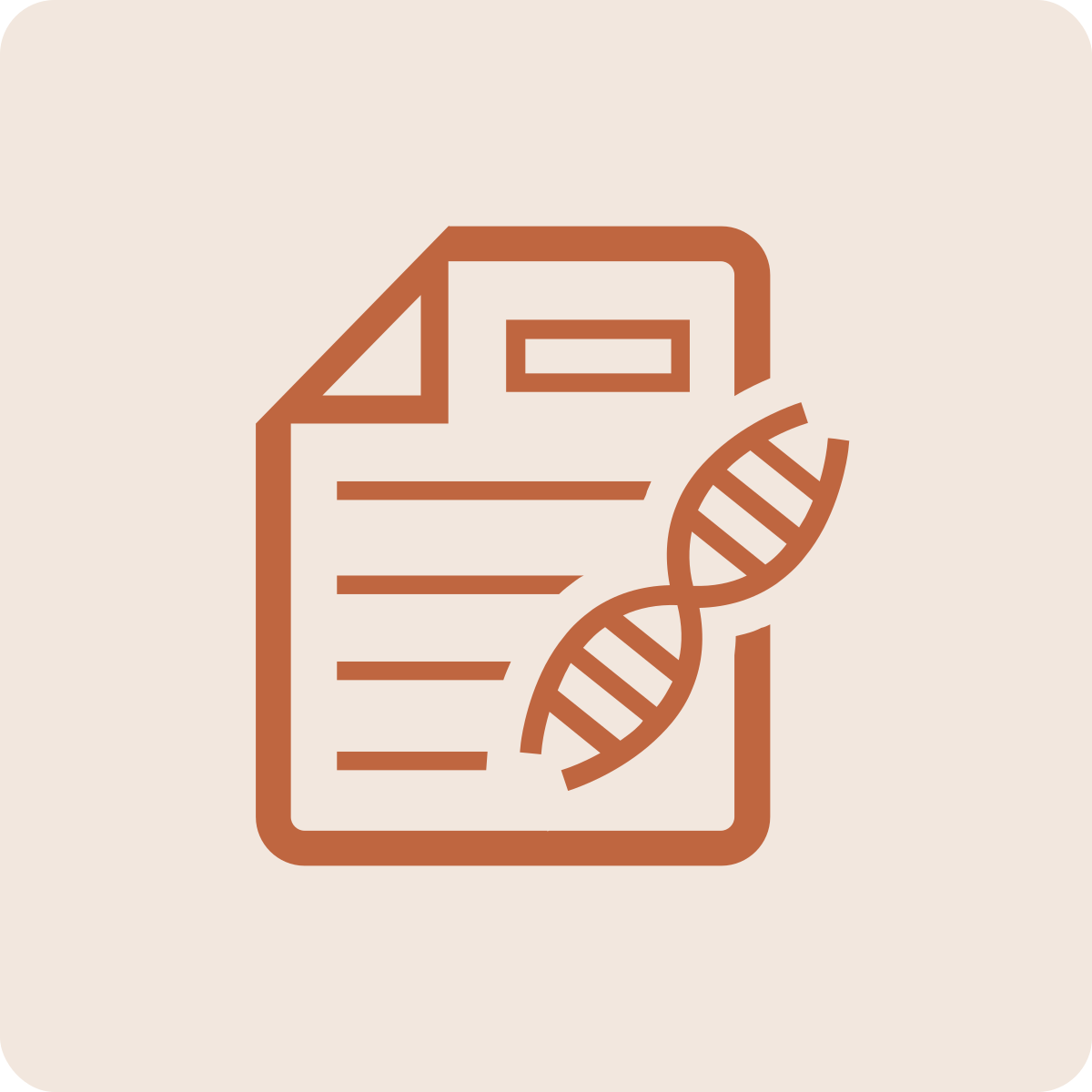 Icon of a document with a DNA double helix overlay.