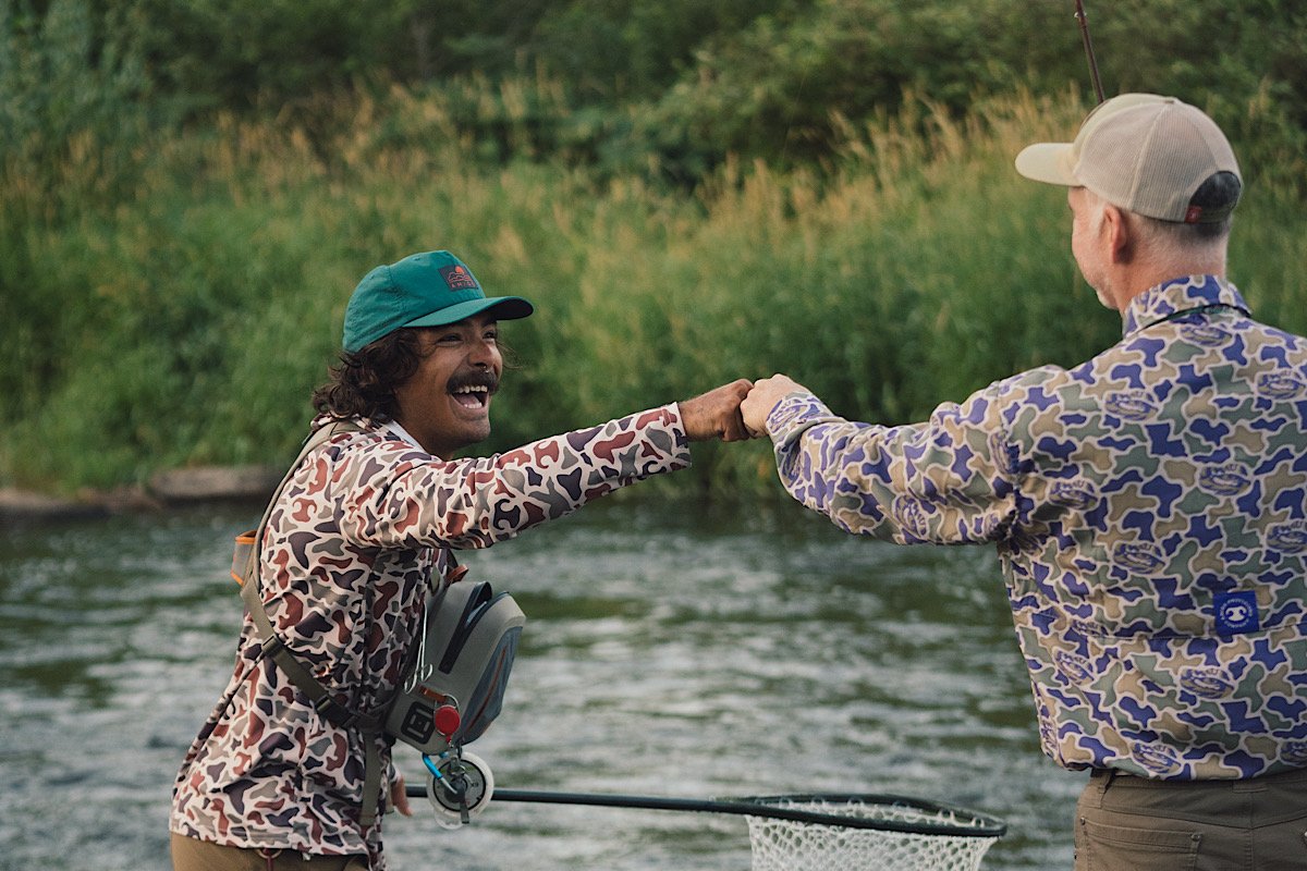 Levi Celebrates a clients fish