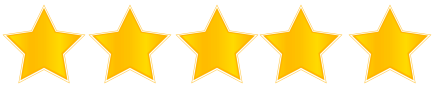 Five gold stars in a row