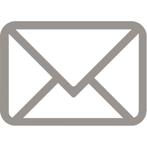 Graphic gray envelope icon for an email address on contact page.