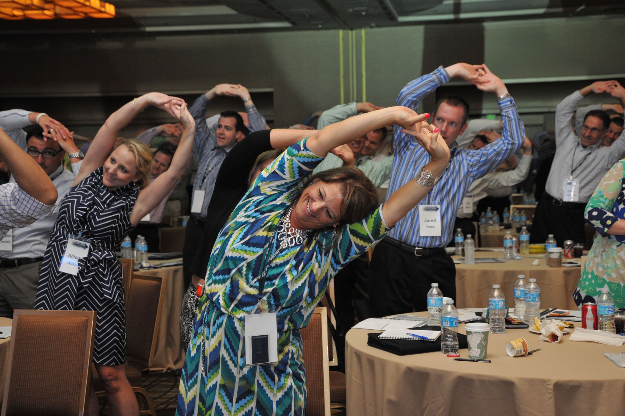 Corporate group yoga session, Ventura County workplace wellness