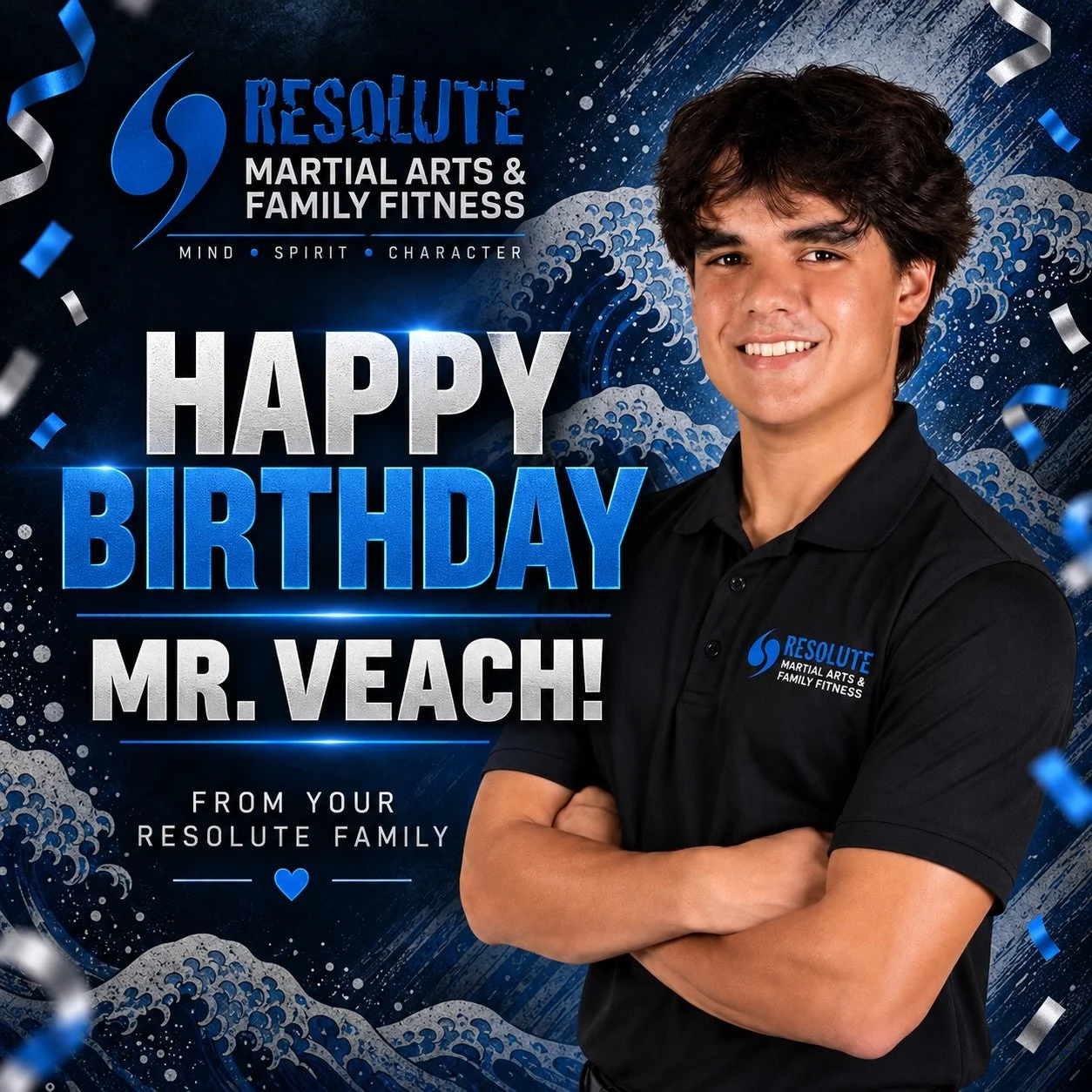 🎉 Help us wish Mr. Veach a HAPPY BIRTHDAY! 🥋💙

We&rsquo;re grateful to have you as part of our Resolute family! Thank you for the energy, encouragement, and dedication you share with our students. Wishing you an amazing birthday and a fantastic ye