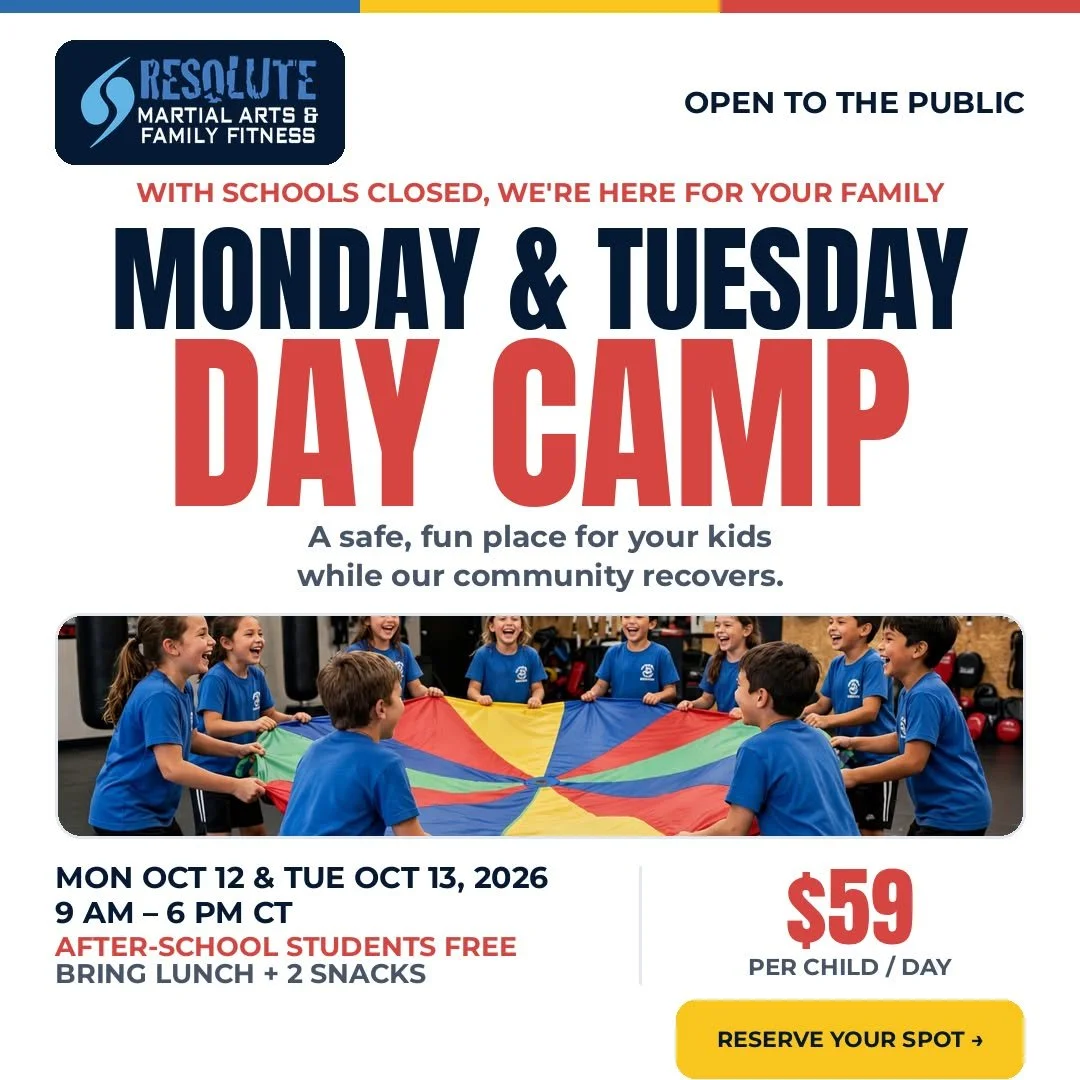 Schools are closed Monday &amp; Tuesday &mdash; we're here for your family. 💙

Day Camp both days, 9 AM&ndash;6 PM. A safe, fun place for your kids while our community recovers.

$59/child/day &bull; After-school students FREE &bull; Bring lunch + 2