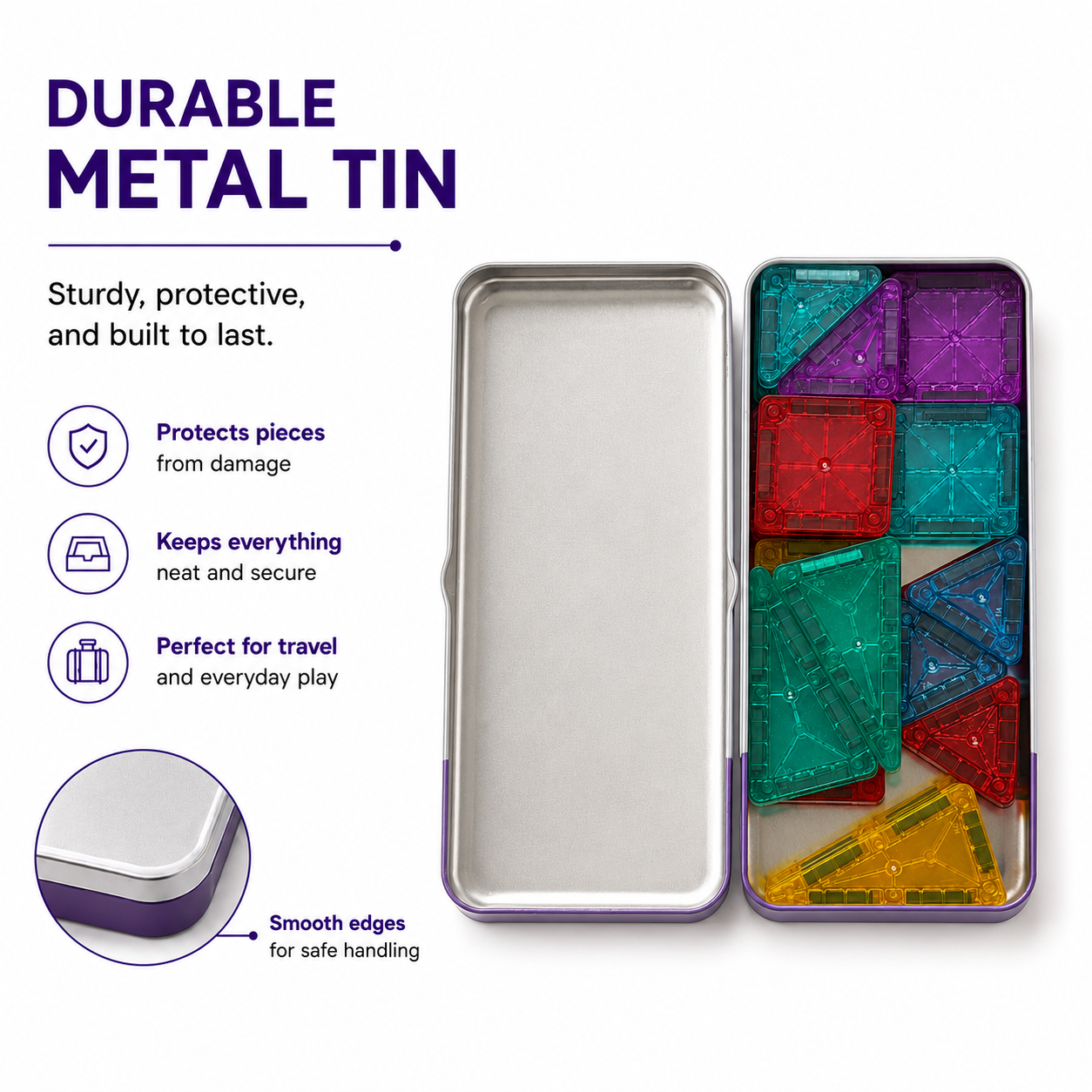 26 Pcs Mini MagTiles Travel Set