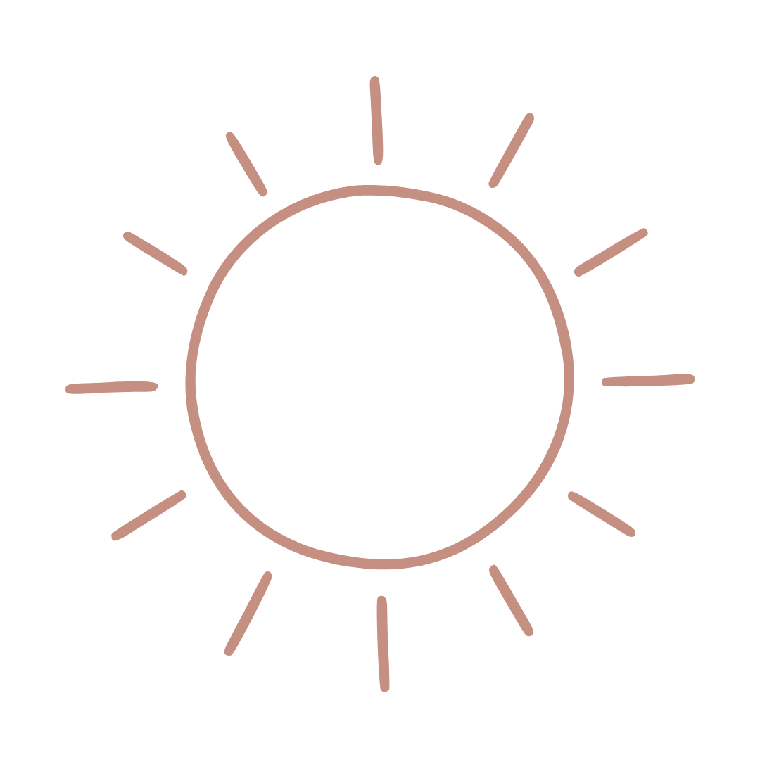 A minimalistic icon of a sun, depicted as a circular shape with 12 short rays extending outward.