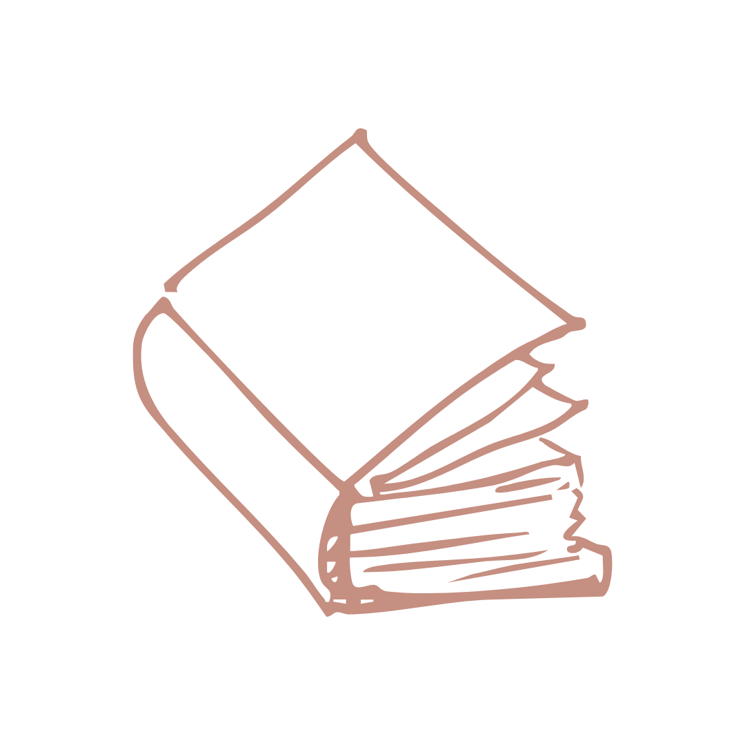 Illustration of a stack of books in a minimalist style.