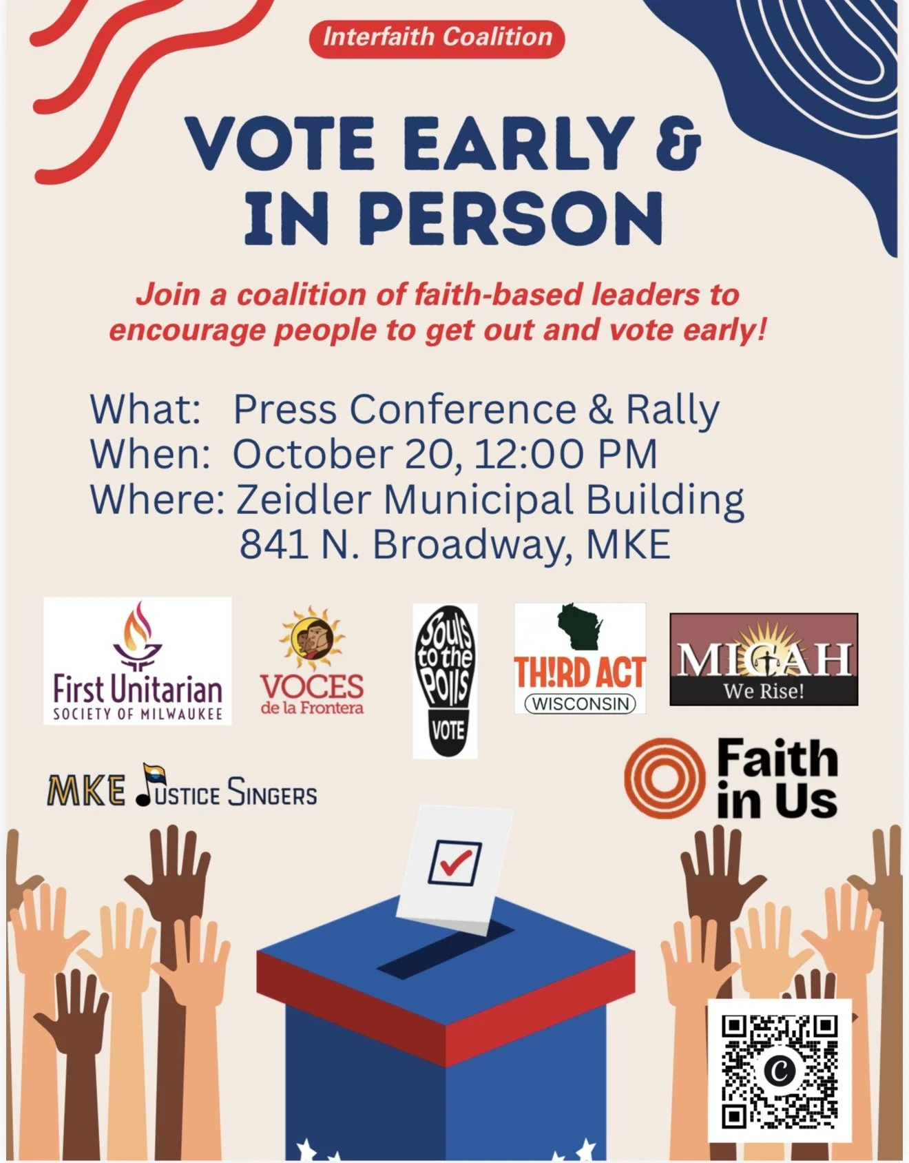 Early vote press conference - Zeidler building