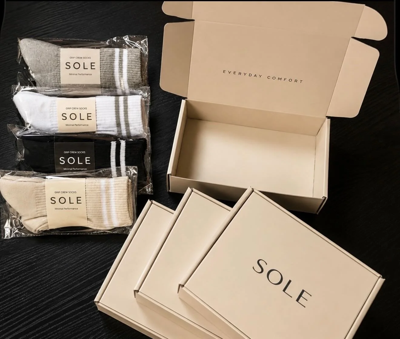 Introducing our new signature packaging 📦

Minimal by design. Premium by intention. Every order is thoughtfully packaged to make your SOLE experience feel special from the moment it arrives. 🤍