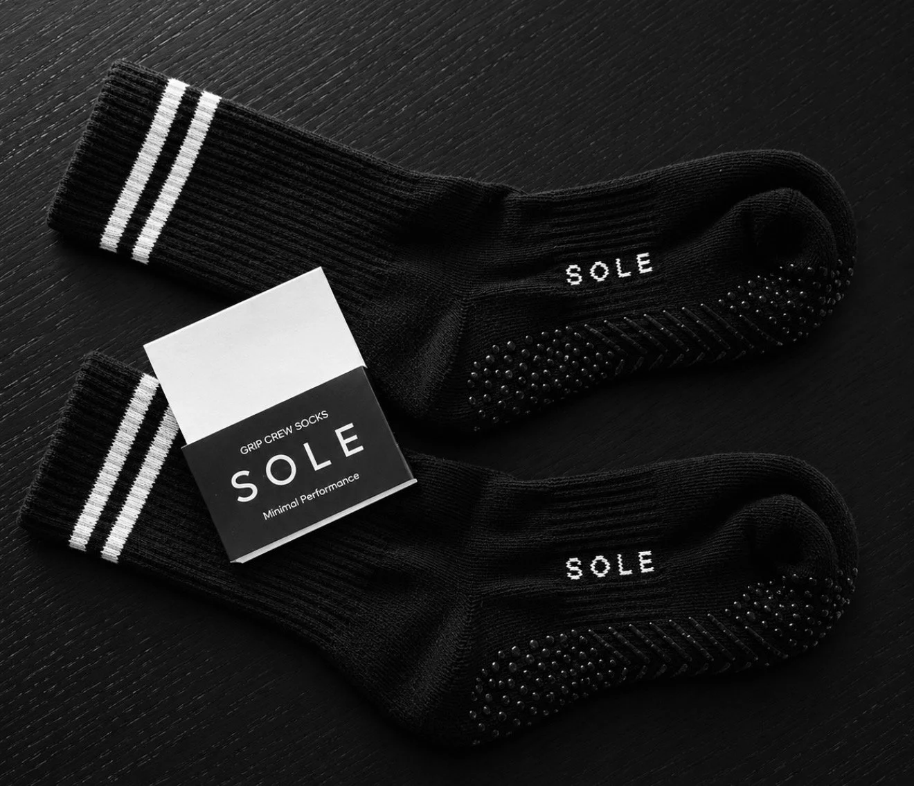 BLACK GRIP CREW SOCKS