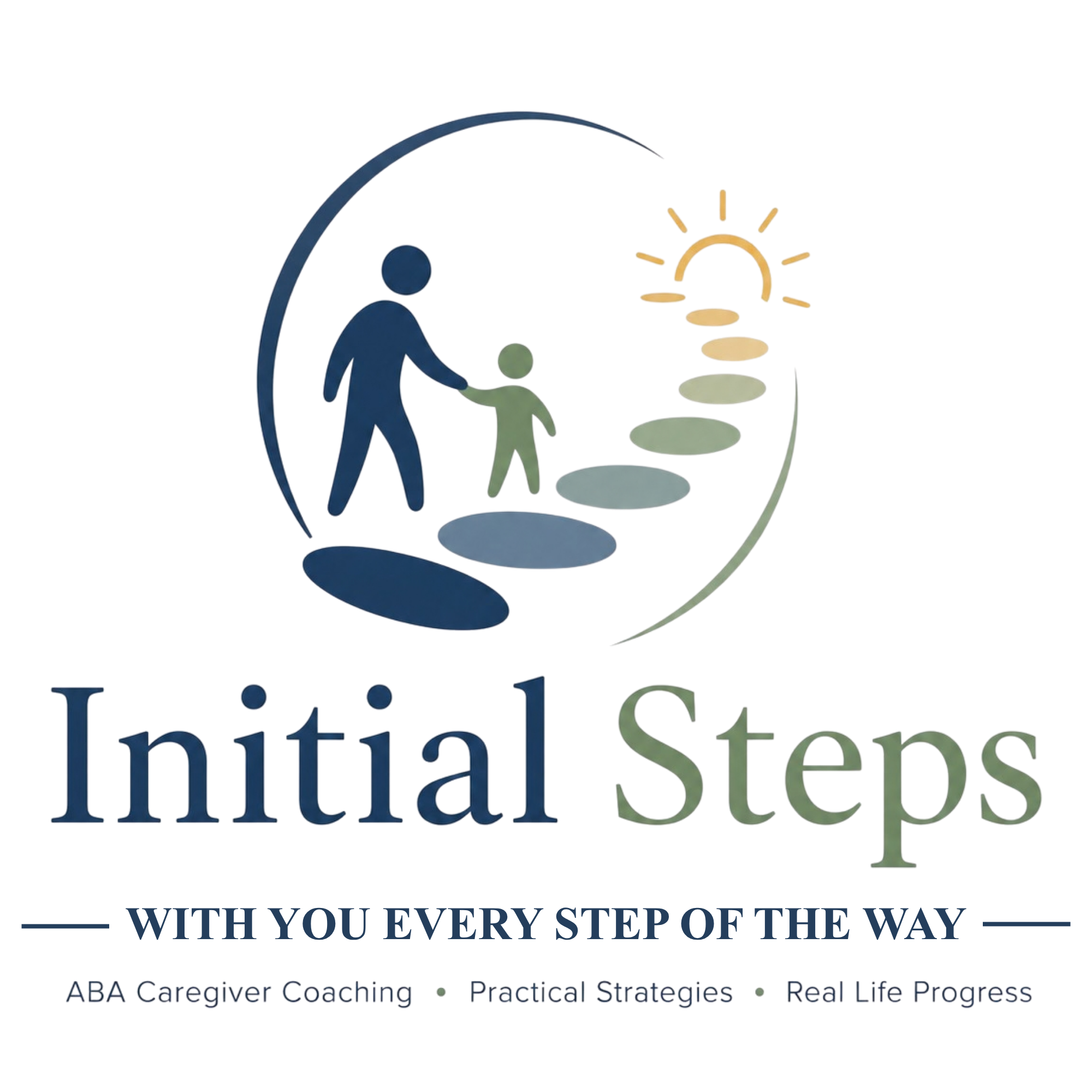 A logo featuring a stylized human figure holding a green ball, with a curved bar above an horizontal line of text that reads 'INA Career Coaching - Practical Strategies - Real Progress.' The design suggests guidance, growth, and career development.