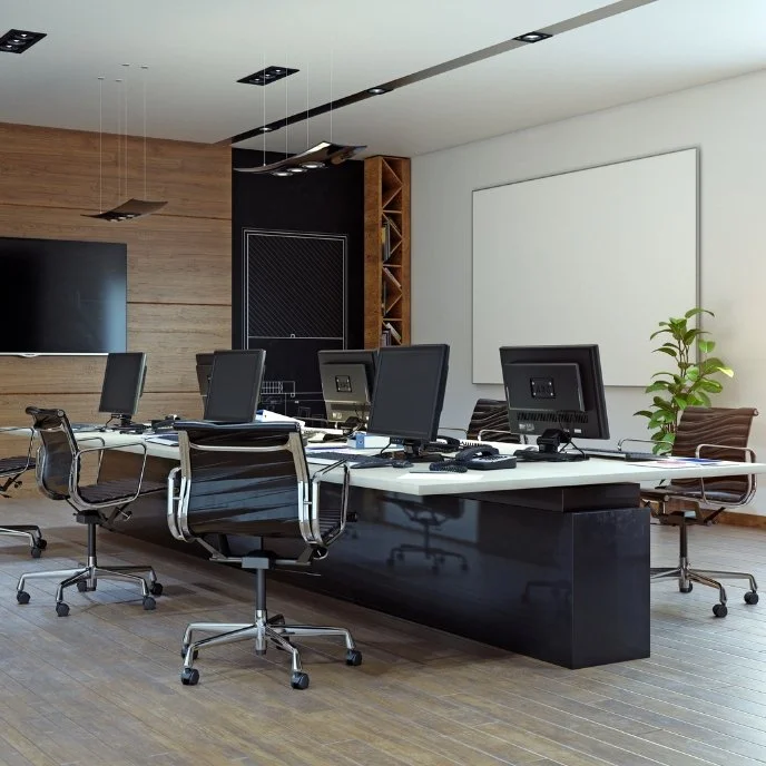 Empty modern office with desks and chairs ready to move, office relocation in Gresham