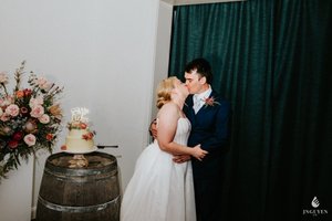 Lisa and Dan on their wedding day at Gold Creek, Canberra