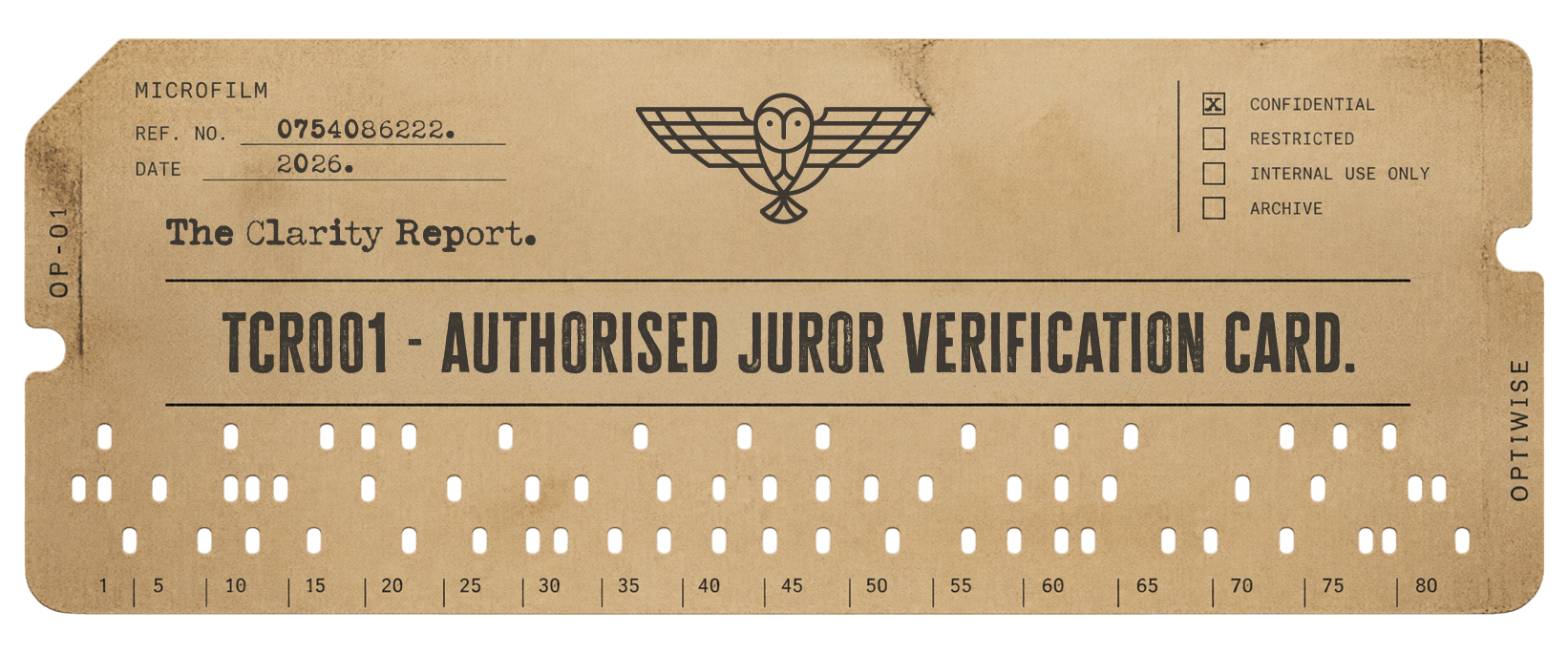 Authorised Juror Verification Card