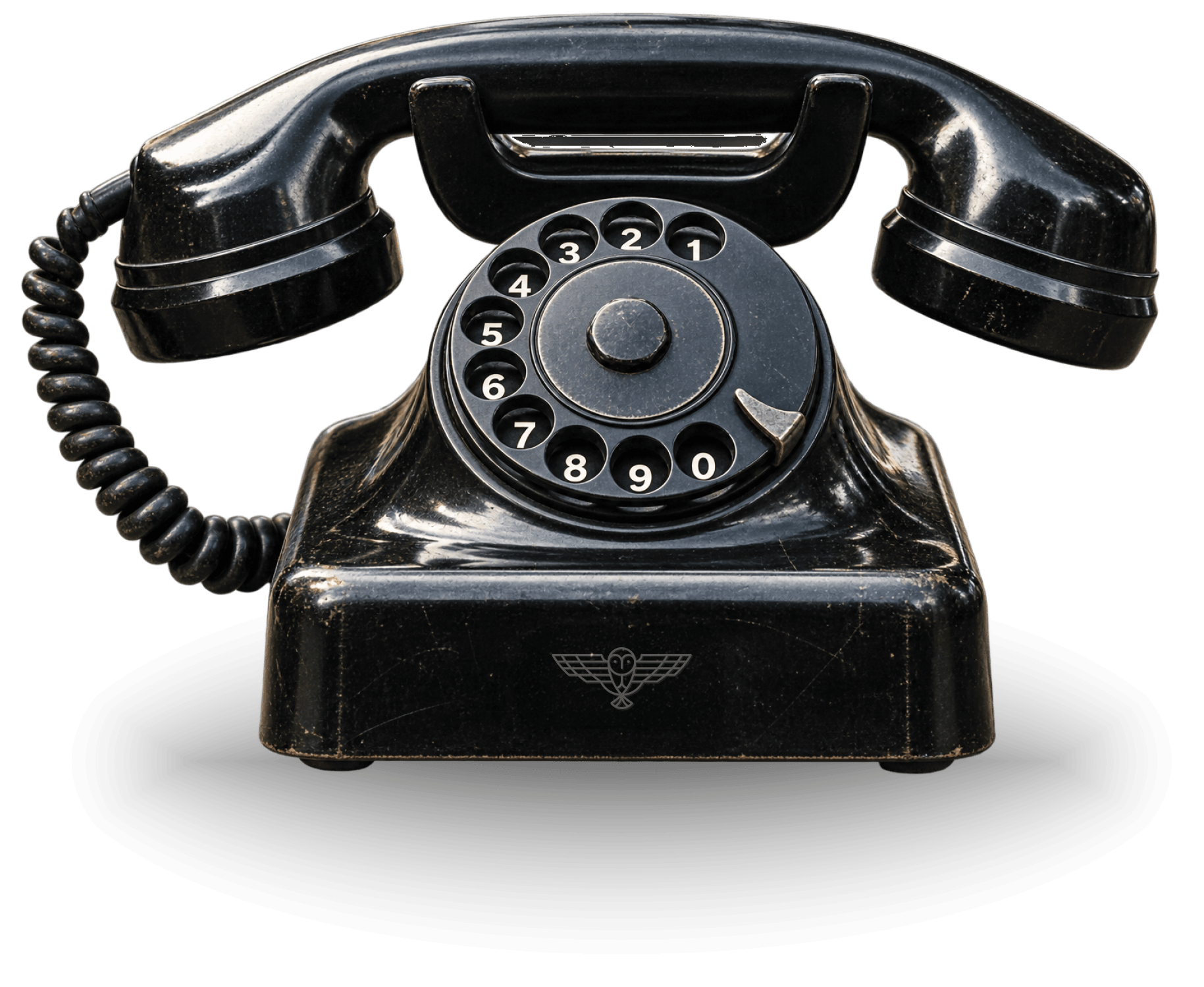 Vintage black rotary telephone