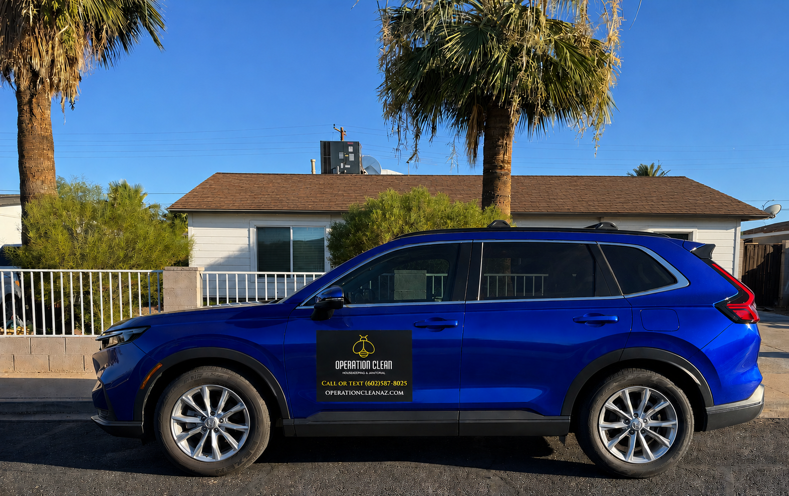 Operation Clean service vehicle parked outside a residential property