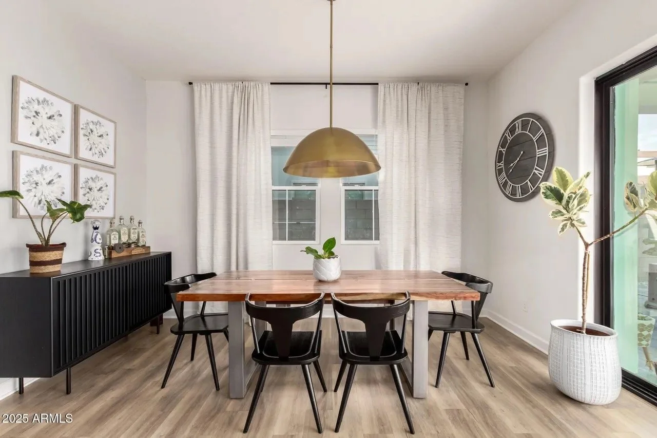 Clean dining room with organized seating and guest-ready presentation