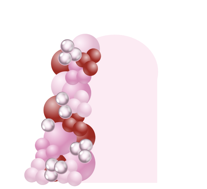 Chiara Arch Backdrop with Pink Balloon Garland