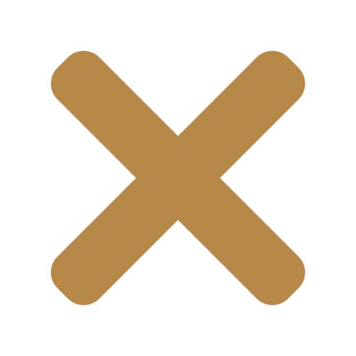 A large brown X or check mark on a black background.