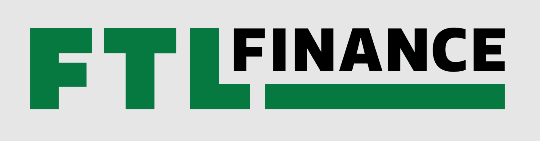 FTL Finance logo in green and black text on a light grey background.