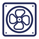 Icon of a computer fan or cooling fan.