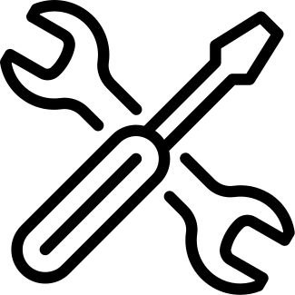 An icon of a screwdriver and two wrenches crossed.