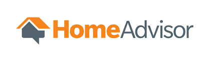 HomeAdvisor logo with an orange and gray house icon and text