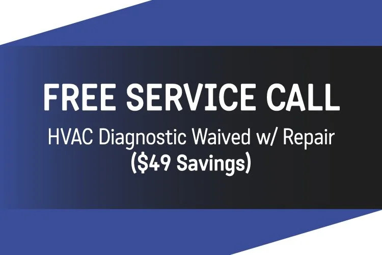 Advertisement offering a free HVAC diagnostic and repair waiver with a $49 savings.