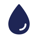 A dark blue water droplet icon