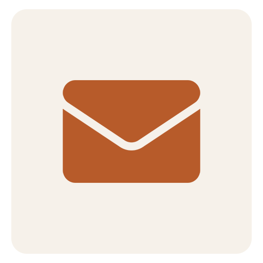 Icon of a brown envelope or mail package centered on a light background.