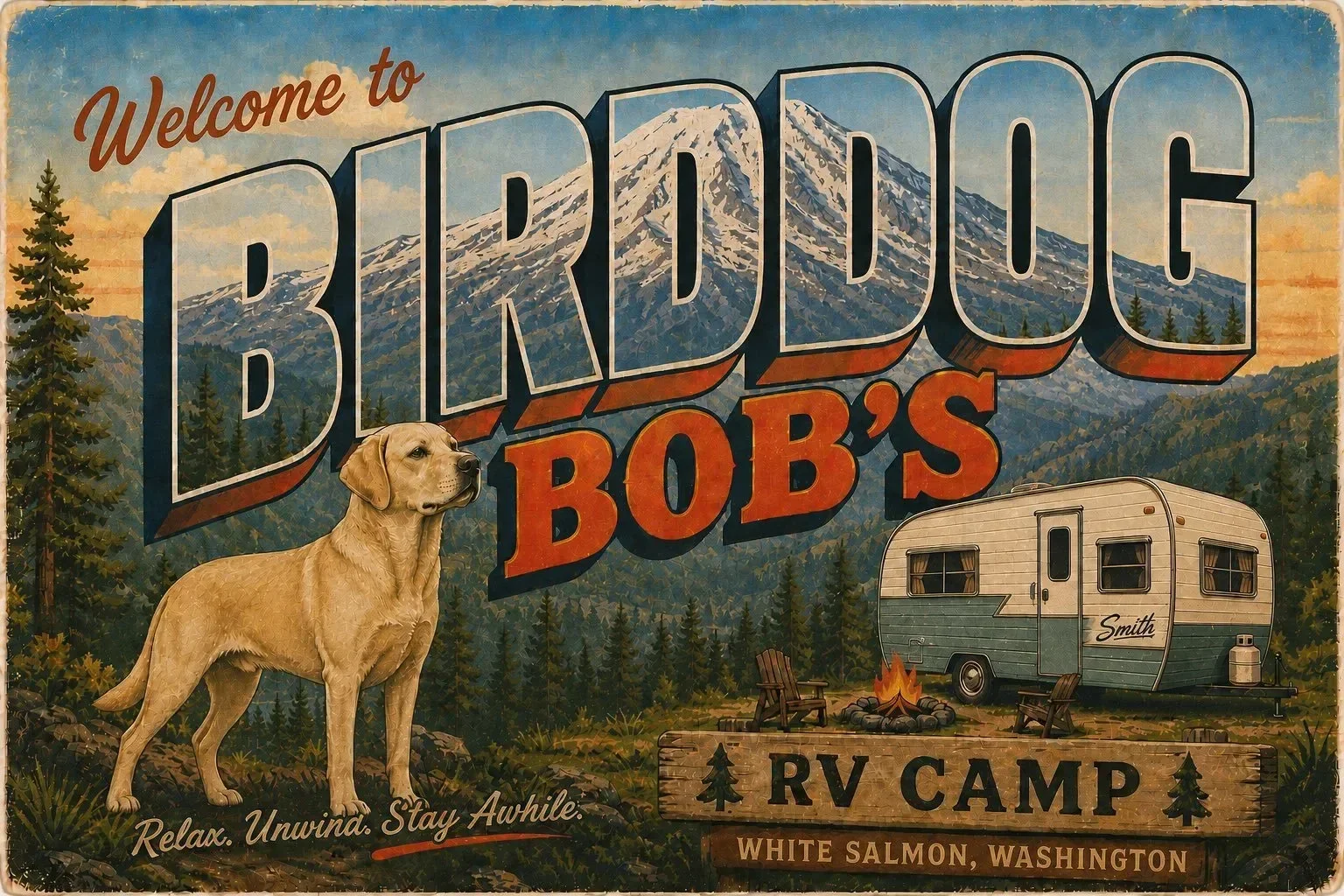 "Welcome to Birddog Bob's" poster