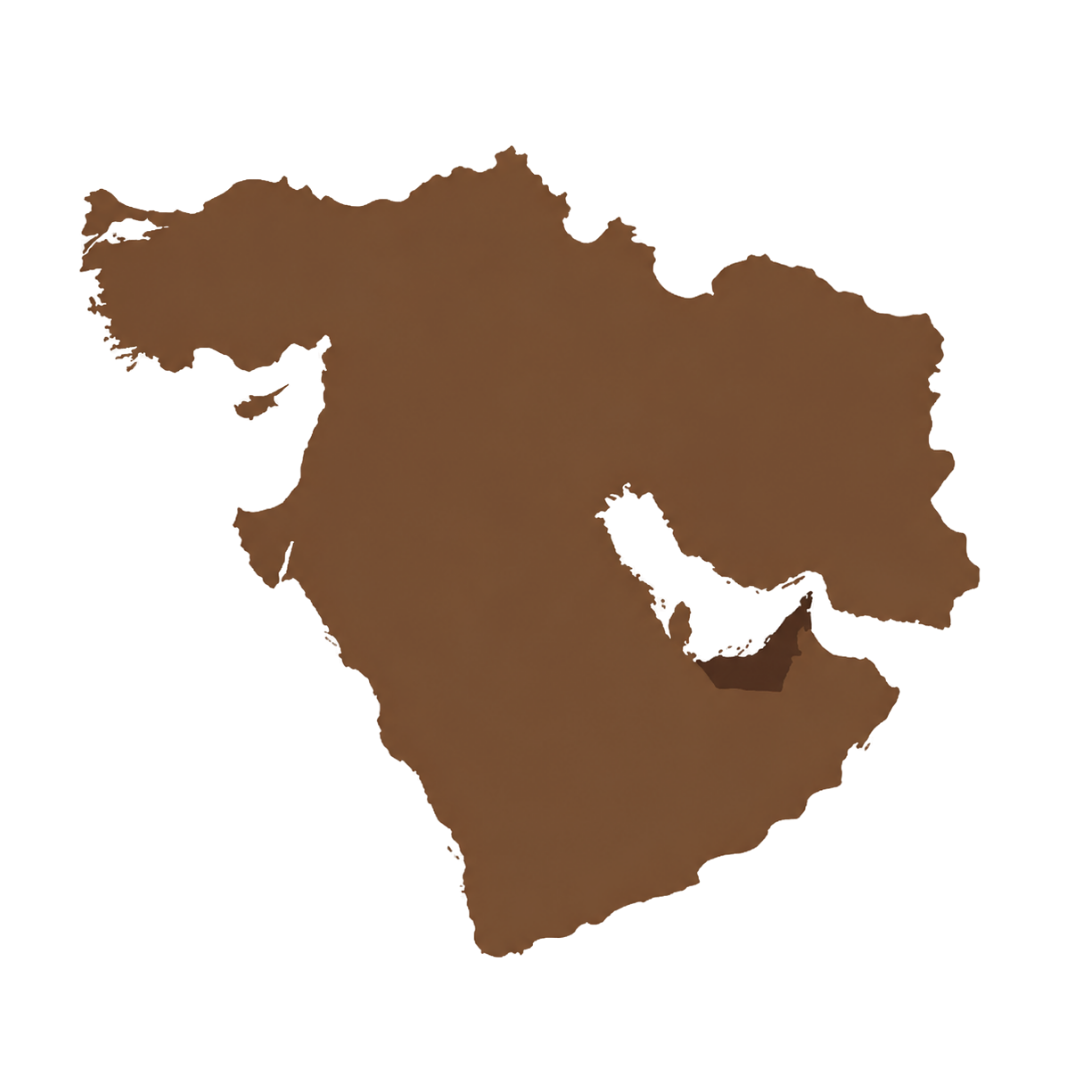 Middle East regional map representing strategic advisory, market expansion and cross-border operations.