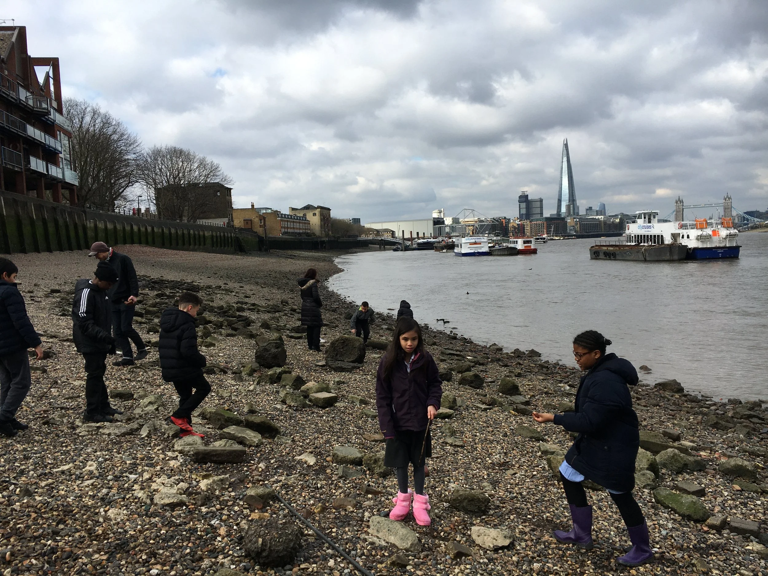 Mudlarking Workshop for the Fish Mosaic.JPG