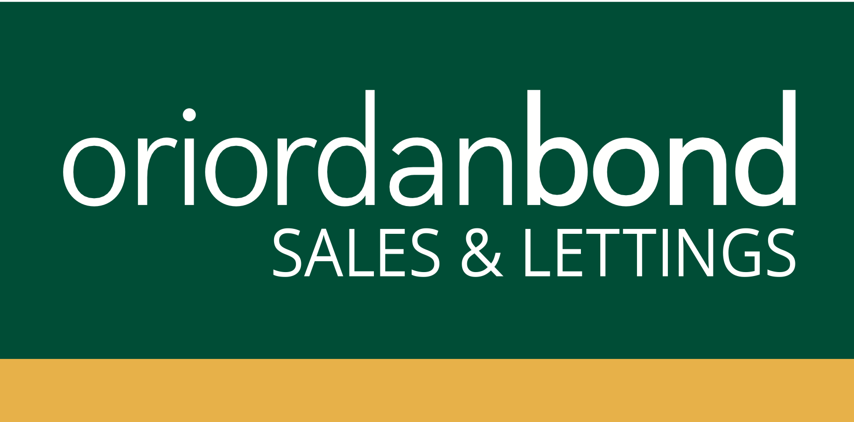 Orion Bond Sales and Lettings logo with green background and yellow bar at bottom