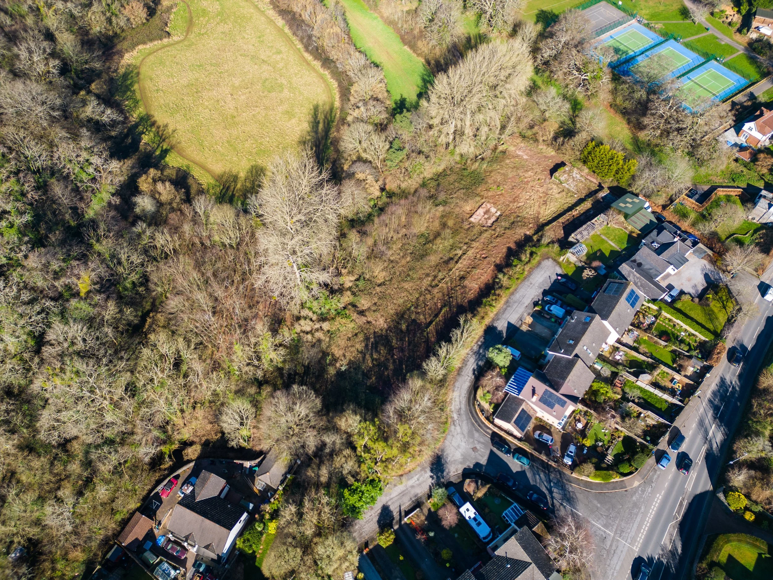 Aerial view of a land develoipment plot.