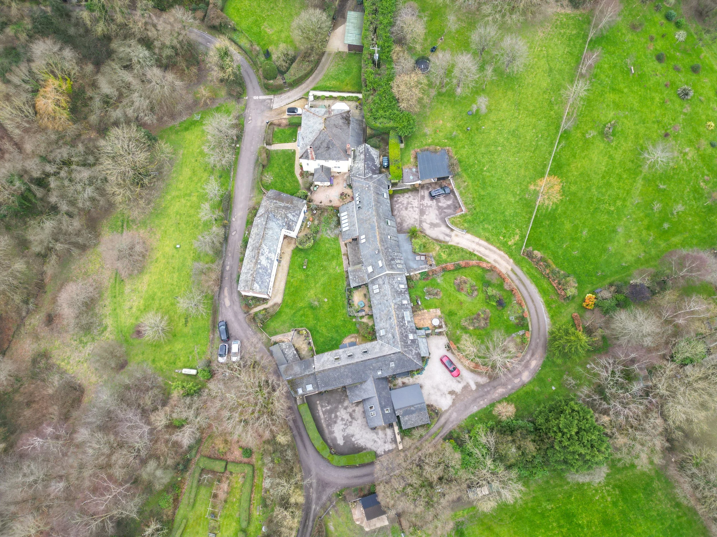 An aerial view of a new homes development plot.