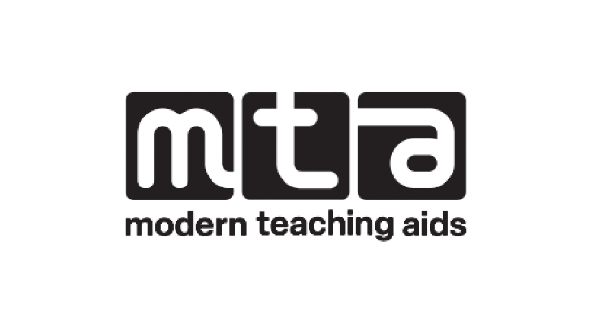 Logo with the letters 'mta' and the text 'modern teaching aids' underneath.