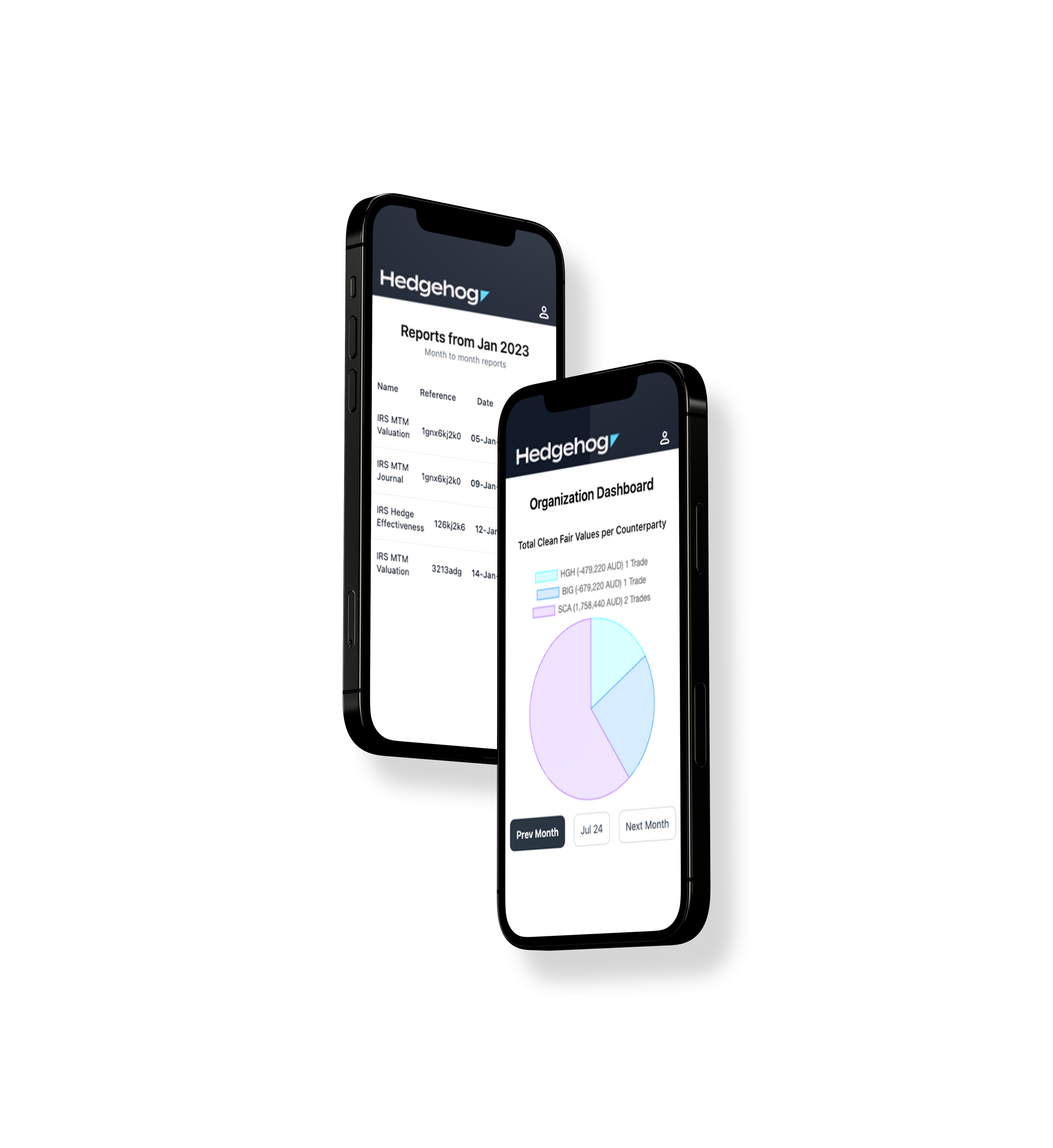 Smartphone displaying Hedgehog Software