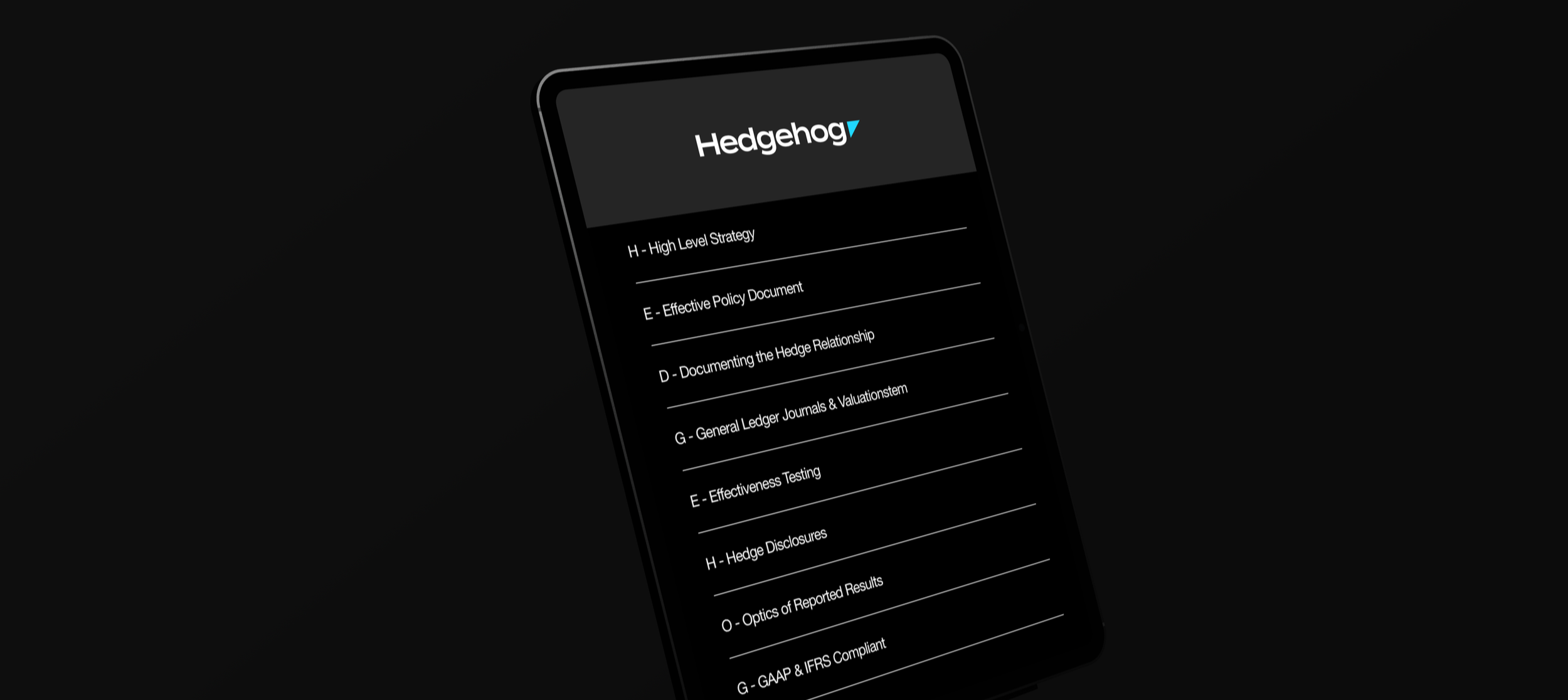 Smartphone displaying Hedgehog Software
