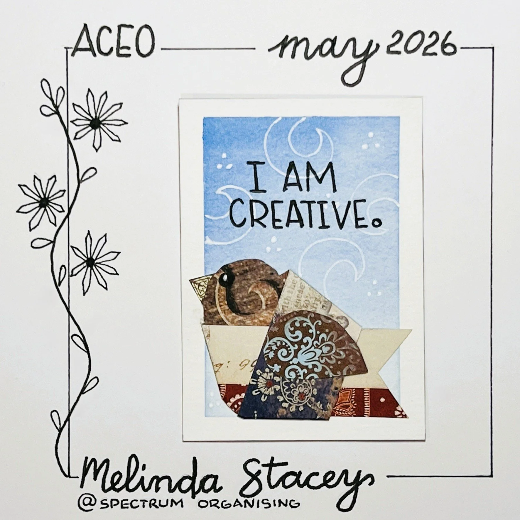 Birdy Affirmation ACEO - I Am Creative - 19/40