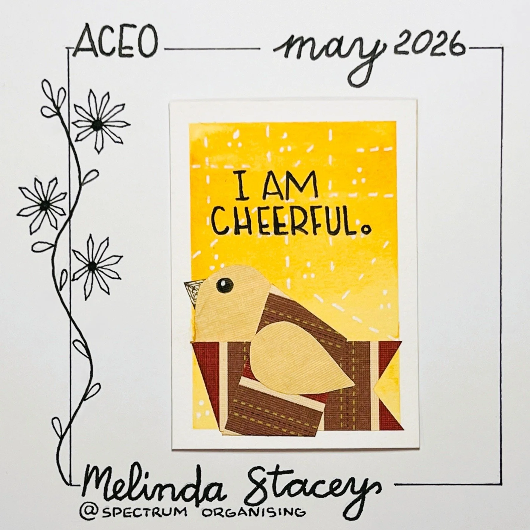 Birdy Affirmation ACEO - I Am Cheerful - 10/40