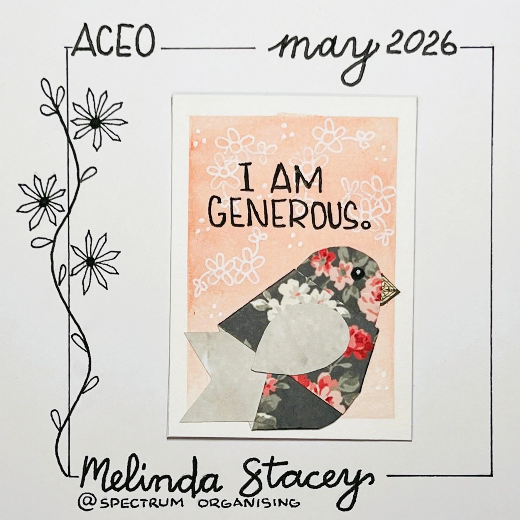 Birdy Affirmation ACEO - I Am Generous - 14/40