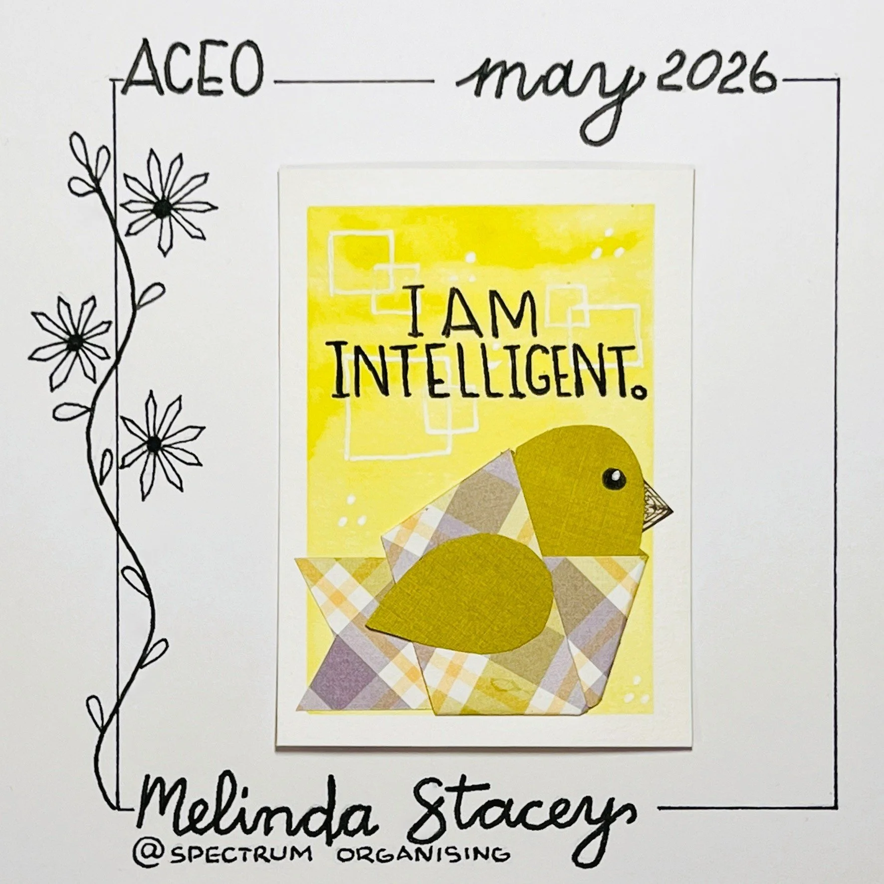 Birdy Affirmation ACEO - I Am Intelligent - 11/40