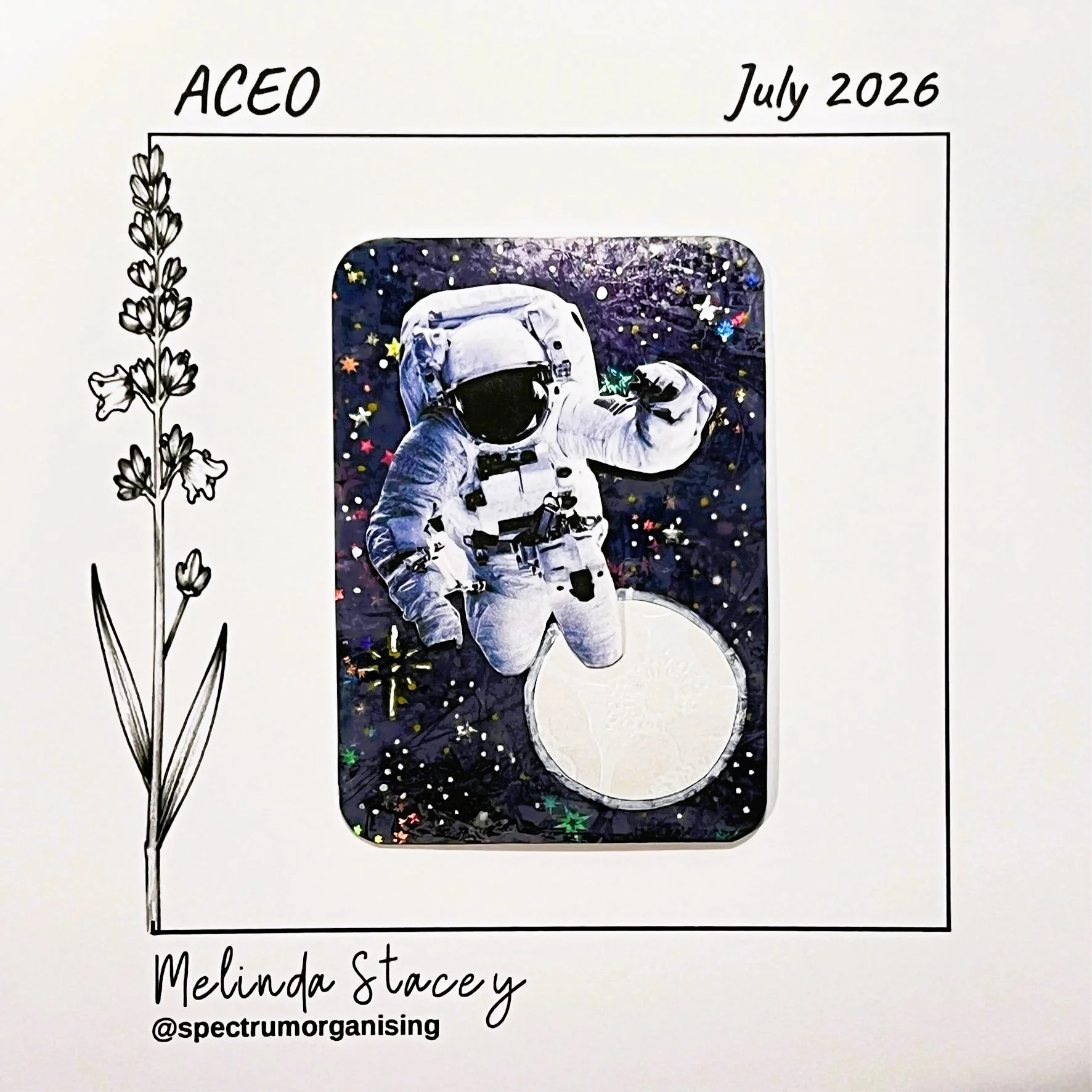 Holographic ACEO - One Giant Leap- 01/01
