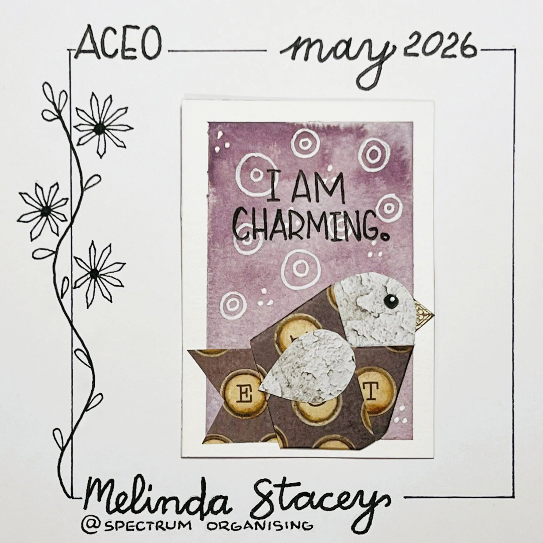 Birdy Affirmation ACEO - I Am Charming - 16/40