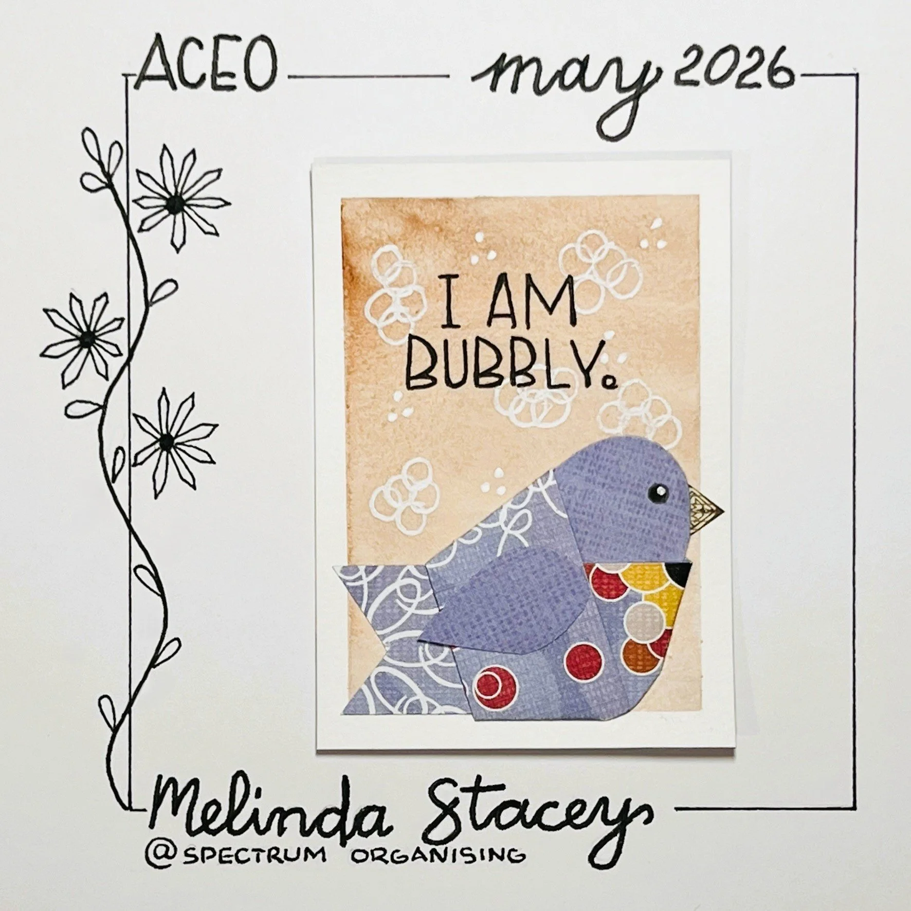 Birdy Affirmation ACEO - I Am Bubbly - 39/40