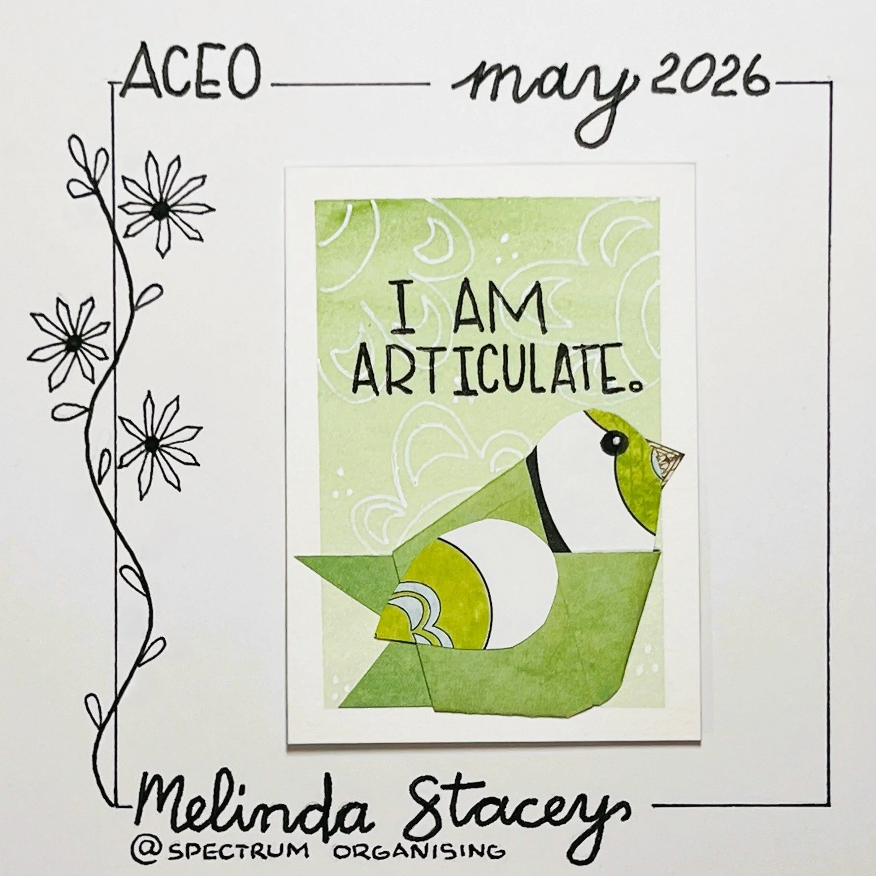 Birdy Affirmation ACEO - I Am Articulate - 34/40
