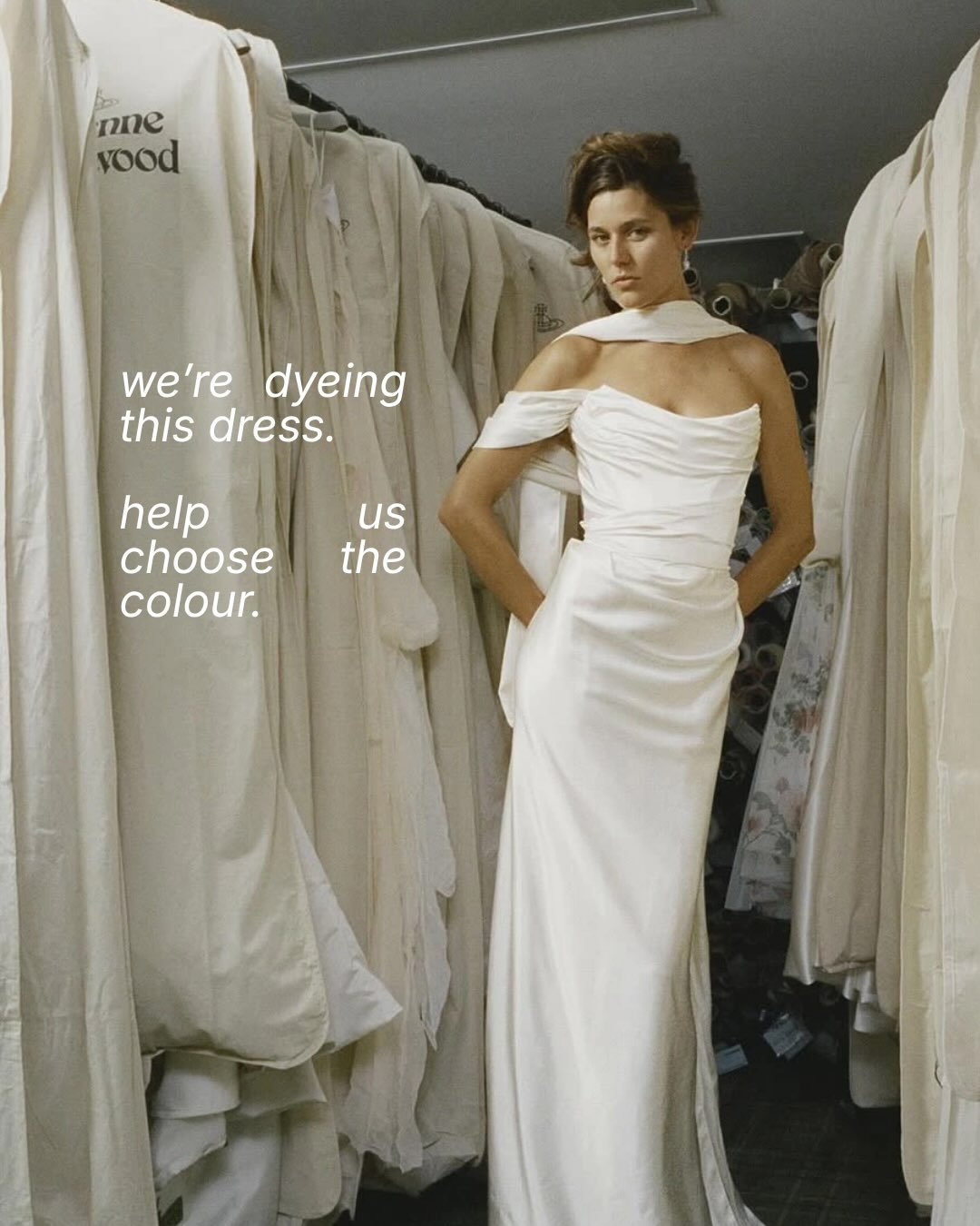 We&rsquo;re taking a vote - what colour would you like to see us dye this dress?

Comment below which colour you love the most - and follow us to stay tuned on how it unfolds in our London Studio.